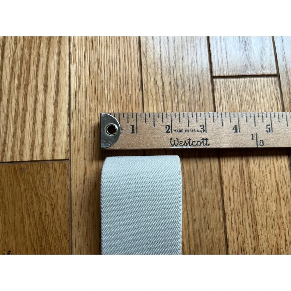 Vintage Made in USA Elastic Cinch Belt Large Off White Brass French Coin Charms